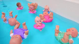 Babies Swimming  Catching Baby Dolls [upl. by Ilaw]