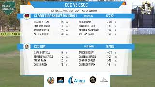 CCC DIV 1 v Caboolture Snakes DIVISION 1 [upl. by Adnol]