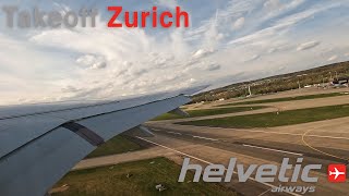 4K Helvetic Airways Embraer E195E2 ✈ Takeoff Zurich [upl. by Kerrie]