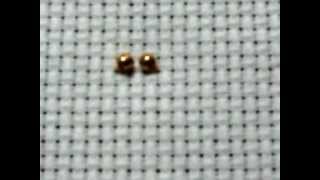 Stitching Beads on Cross Stitch [upl. by Aesoh]