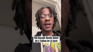 Did Quando Rondo Admit He’s Telling On Lil Durk 🙁😳 chiraq drill shorts fyp [upl. by Akalam]