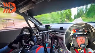 WRC Rally Finland CoDriver Camera Thierry Neuville i20N Rally1 [upl. by Filmer]