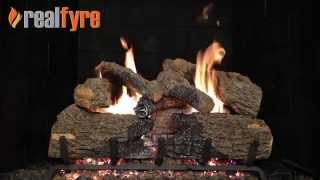 Peterson Real Fyre Charred Oak Log Set Shown With the G45 Burner [upl. by Kristo]