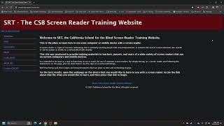 SRT  Screen Reader Training Website through California School for the Blind [upl. by Brendon]