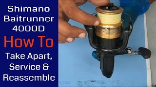 Shimano Baitrunner 4000D Fishing Reel  How to take apart service and reassemble [upl. by Aronel]