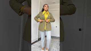 GRWM How to style a blazer and shirt for work Yes or no ✨Shop link in bio LTK✨ [upl. by Tteve]