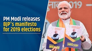 PM Modi releases BJPs manifesto for 2019 elections [upl. by Alol413]