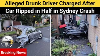 Alleged drunk driver charged after car ripped in half in Sydney crash  Channel 86 Australia [upl. by Patricio]