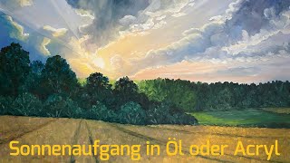 Sonnenaufgang malen mit Öl oder Acryl [upl. by Buatti]