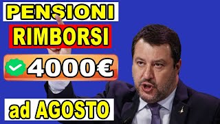 PENSIONI AGOSTO RIMBORSI SUPERIORI A 4000€ PRONTI PER TE 👉 SCOPRI COME ACCEDERCI 👍✅ [upl. by Nilac]