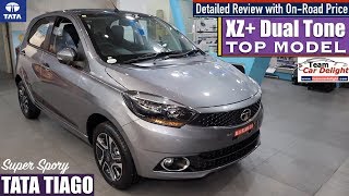 Tata Tiago XZ Dual Tone Top Model Detailed Review with On Road Price  Tiago xz [upl. by Newcomb]