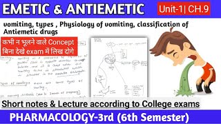 Emetics amp Antiemetics Drugs Physiology of Vomiting Classification  Ch8 Unit1 PharmacologyIII [upl. by Basso805]