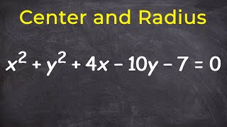 How to find the center and radius of a circle in standard form [upl. by Yessydo]