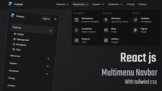 Responsive multilevel dropdown navbar with react js amp tailwind css  React js Dropdown Navbar [upl. by Helsell]