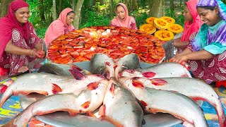 Pangas Fish Curry with Sweet Pumpkin  Pangasius Fish Delicious Curry Recipe Cooking in Village [upl. by Garibull312]