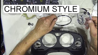 SET UP CHROMIUM STYLE DASBOARD GAUGE RING OPEL ASTRA G [upl. by Scandura]