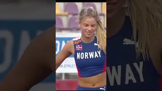 Beautiful smile from Embla Matilde Njerve the 17yearold Norwegian pole vaulter [upl. by Irat]