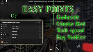 God Mode Parkour OP Script EASY Points Script Gui get badges Gamepass walkspeed Combo [upl. by Hutchins]