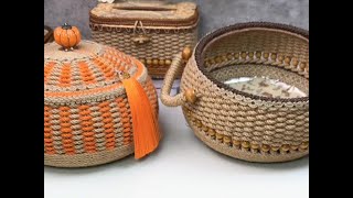 HOW TO HANDMADE BASKET WITH PLATE AND ROPE craft handmade weaving [upl. by Enrichetta]