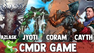 Azlask vs Jyoti vs Coram vs Cayth Preconstructed Commander Game for Modern Horizons 3 [upl. by Enilrahc]