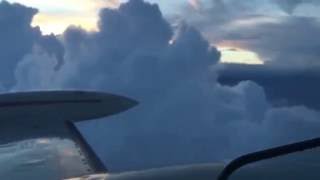 Cessna 310 Flight 28J to KHEF at Sunset with Thunderstrom activity [upl. by Ailegave]