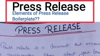 What Is Press Release In Business Communication Important Elements Of Press Release [upl. by Hach]