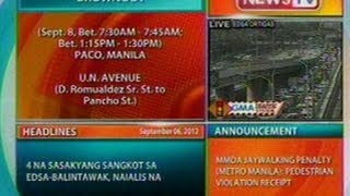 DB Brownout schedule sa ilang lugar sa Maynila at Pasay Sept 8 2012 [upl. by Mei]