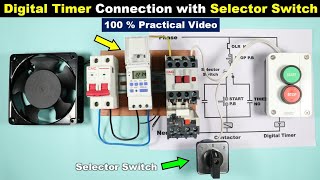 Programmable Digital Timer Connection in DOL Starter with Selector Switch ElectricalTechnician [upl. by Karlene173]