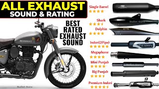 Top Rated Exhaust For New Royal Enfield Classic 350  All Exhaust Sound amp Details [upl. by Hutchins]