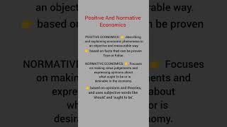 Positive And Normative Economics📌 economics economicstudent economy microeconomics [upl. by Acinomaj]