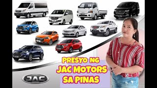 JAC MOTORS PRICES IN THE PHILIPPINES [upl. by Jacquie]