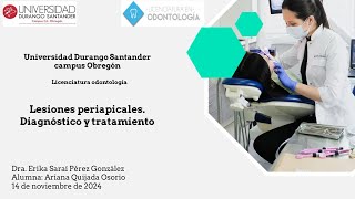 Tarea 2  lesiones periapicalesdiagnóstico y tratamiento [upl. by Airdnna]