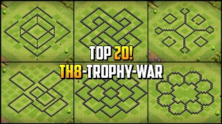 TOP 20 Best Town Hall 8 TH8 TrophyWar Base Layout with Copy Link 2023  Clash of Clans [upl. by Nonnek]