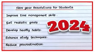 New Year Resolutions  20 Best New Year Resolutions For Students 2024 [upl. by Edeline]