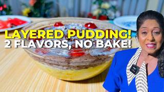 How to Make Layered Pudding  2 Flavors with Biscuits amp Custard  Mallika Joseph [upl. by Ahk]