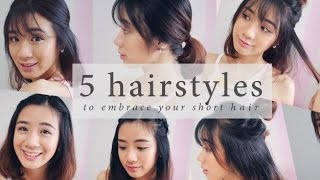 5 Easy Hairstyles for Short hair  By Patrine Choo [upl. by Crosse]