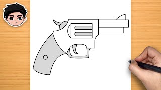 How to Draw Revolver Gun  Easy StepbyStep [upl. by Weikert960]