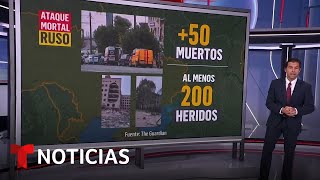 Ataque ruso que mató a 51 personas escala la tensión en la guerra con Ucrania  Noticias Telemundo [upl. by Otreblada]