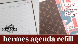 NEW Hermes Semainier 2023 Agenda Refill Unboxing amp Set Up in Louis Vuitton Agenda Cover [upl. by Benetta]