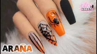 UÑAS LARGAS con ACRILICOS de COLOR  Halloween [upl. by Selegna400]