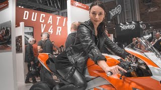 SHE LOVES DUCATI PANIGALE V4S CORSE Motorcycle Live 2018 [upl. by Cahra]