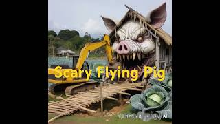 Scary Flying Pig Breaks Hut At Cabbage Field With Backhoe monsterpig excavator shorts 1114 [upl. by Netnilc399]