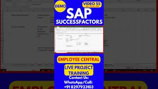 SAP SuccessFactors Employee Central Training Video 55 12th Oct 2024 sapsuccessfactorstraining [upl. by Harvard]