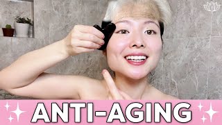 ✨LOOK YOUNGER THAN YOUR AGE✨2022 AntiAging Gua Sha Facial Massage Routine  FOLLOW ALONG ♡Lémore♡ [upl. by Hcnarb]