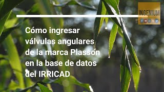 Cómo ingresar válvulas angulares PLASSON al IRRICAD Audio y Subtitulo en Español  4K  INGENIUM [upl. by Atinuahs563]