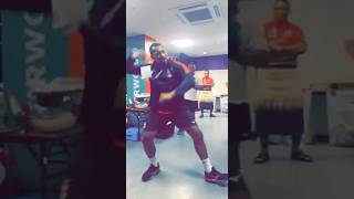 David Halaifonua 🇹🇴 dancing to Fijian song 🇫🇯 ikaletahi tongan fijiansongs polynesian rugby [upl. by Celeste]