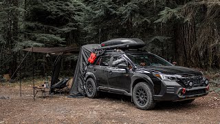 SUBARU OUTBACK Car Camping KampKeeper SUV car tent Wilderness  Simple Set Up [upl. by Zosema]