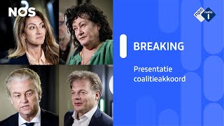 LIVE Presentatie coalitieakkoord PVV VVD NSC en BBB  NOS Radio 1 Journaal [upl. by Eekorehc533]