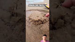 Jebakan duri pantai beach sand ocean satisfying waves facts fruitcarvingwatermelon funny [upl. by Adamek412]