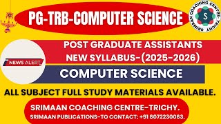 PGTRB COMPUTER SCIENCENEW SYLLABUS 20252026 STUDY MATERIAL AVAILABLETO CONTACT91 8072230063 [upl. by Nolrac]